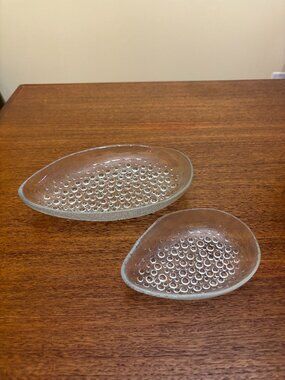 MCM Art Glass Snack Tray Dishes